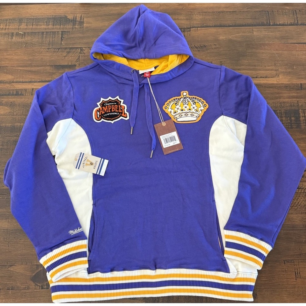 Men's Los Angeles Kings Pullover Hoodie Mitchell & Ness French Terry Medium $110